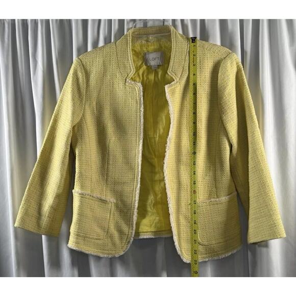 Ann Taylor Loft Tweed 3/4 Sleeves Blazer, Yellow, Sz: M, 78-35 - Picture 12 of 16